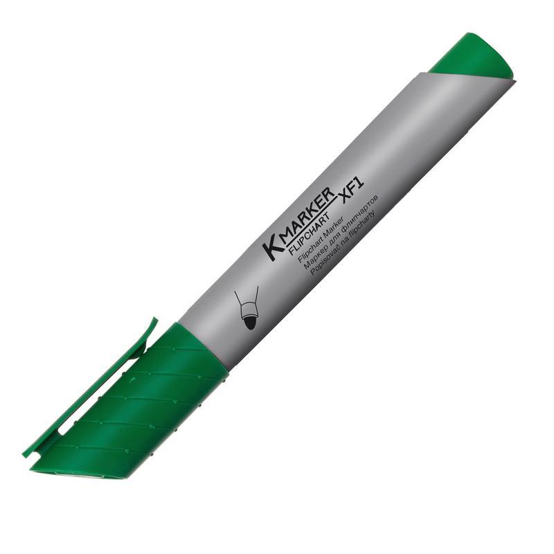 Маркер для флипчартов Kores XF1 круглый наконечник 3мм зеленый 12шт.