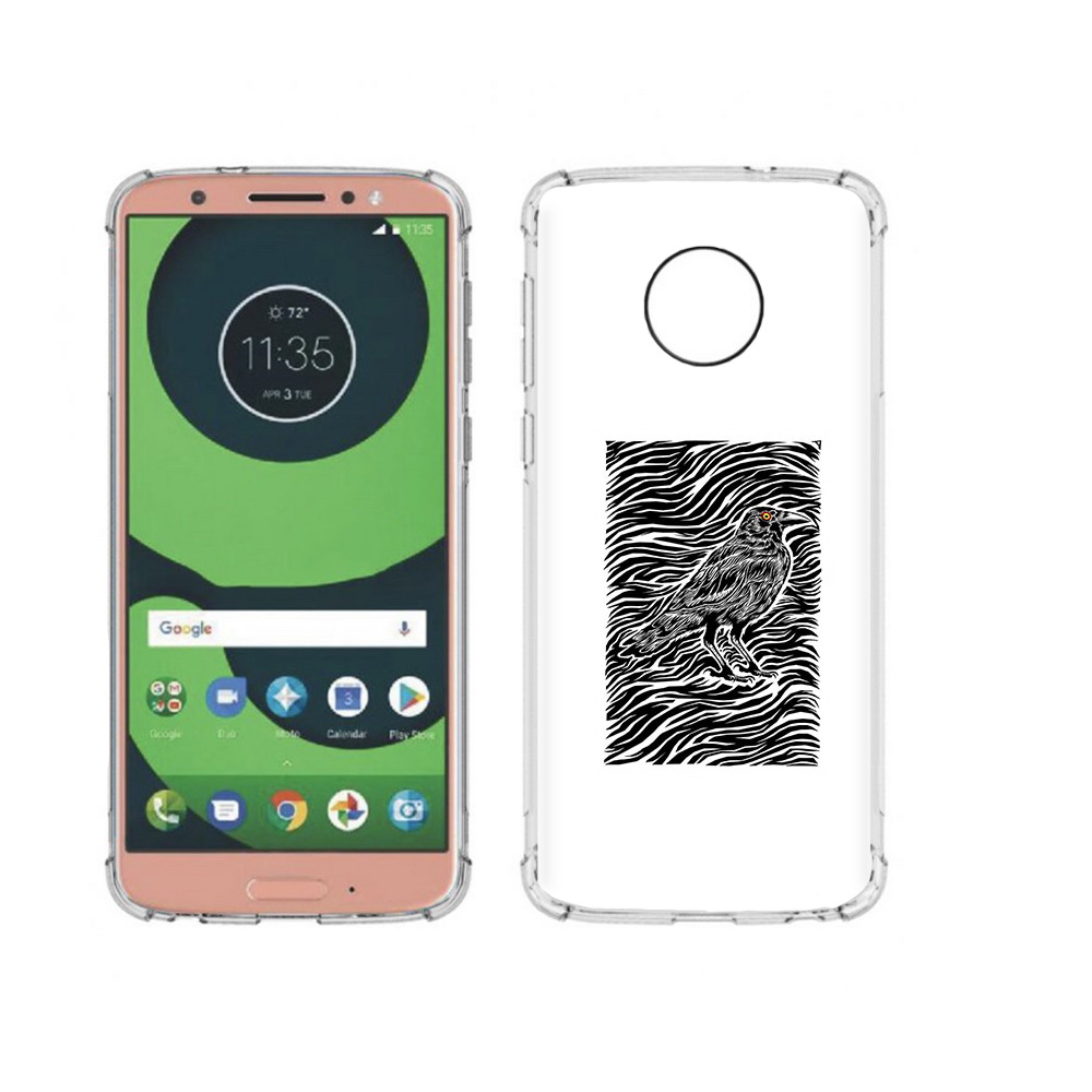 

Чехол MyPads Tocco для Motorola Moto G6 ворон в абстракции (PT99805.376.272), Прозрачный, Tocco