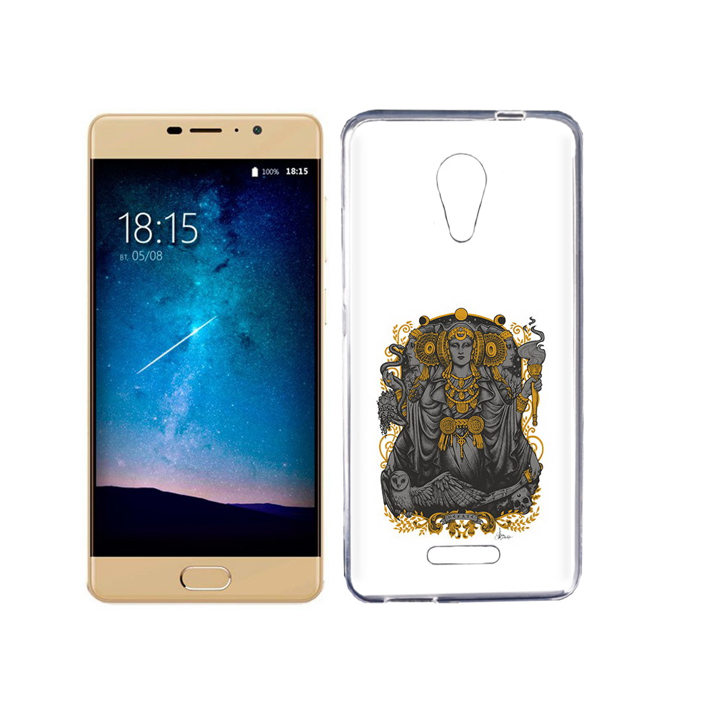 

Чехол MyPads Tocco для BQ 5201 Space божество с золотыми элементами, Прозрачный, Tocco