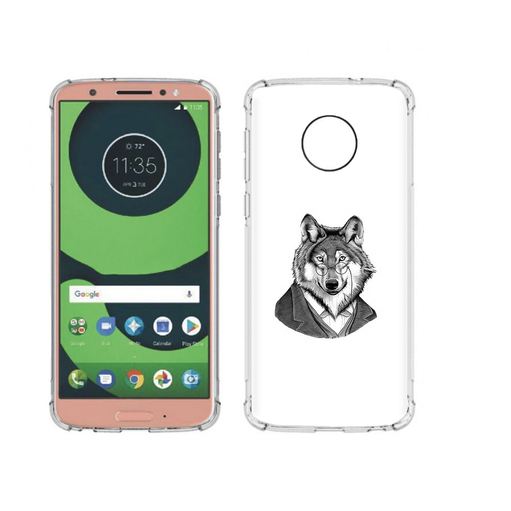 

Чехол MyPads Tocco для Motorola Moto G6 волк в пиджаке (PT99805.376.266), Прозрачный, Tocco