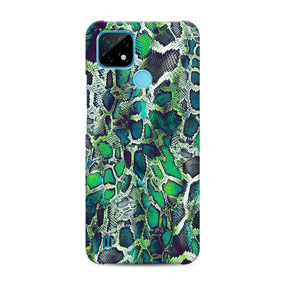 

Пластиковый чехол "Зеленая кожа змеи" на Realme C21, 254920-2