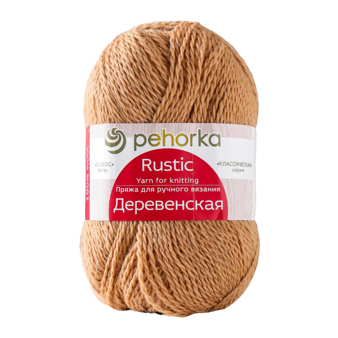 

Пряжа Деревенская 100% полугрубая шерсть 250м/100гр (337-Лама), Бежевый