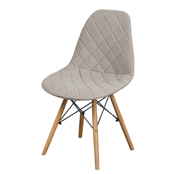 Чехол на стул Eames DSW из микровелюра CHIEDOCOVER, 40x46, ромб, бежевый