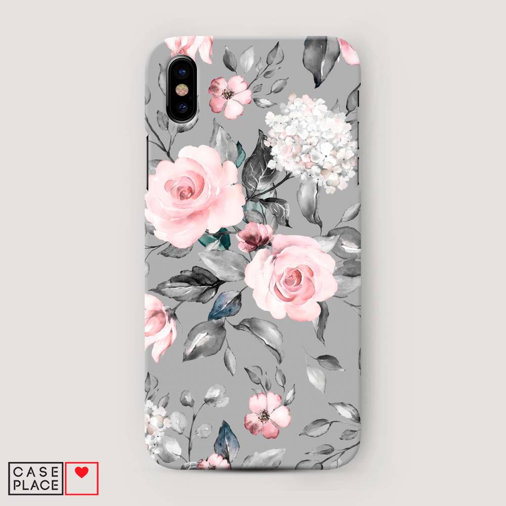 

Пластиковый чехол "Розы на сером" на Apple iPhone XS Max (10S Max), 11920-6
