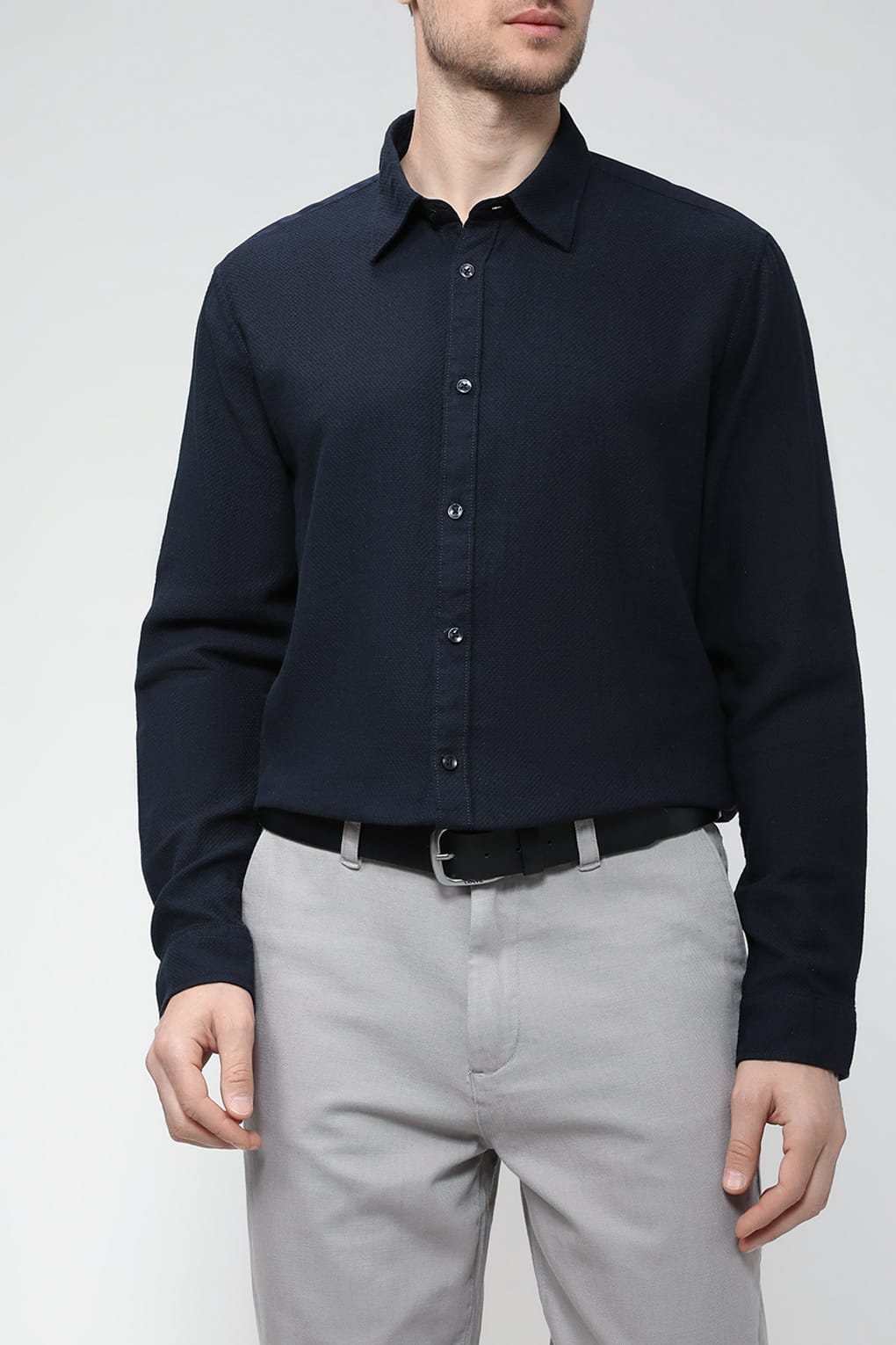 

Рубашка мужская Esprit Edc 013CC2F303 синяя 2XL, Синий, 013CC2F303
