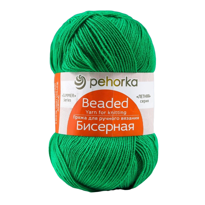 

Пряжа Бисерная 100% акрил 450м/100гр (480-Яр.зелень)