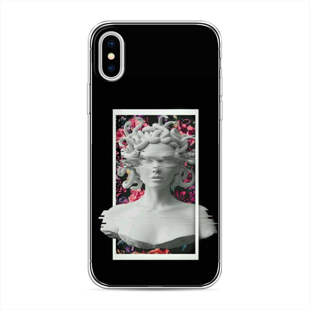 

Чехол на Apple iPhone XS "Web Punk Медуза Горгона", Черный;серый, 11850-6