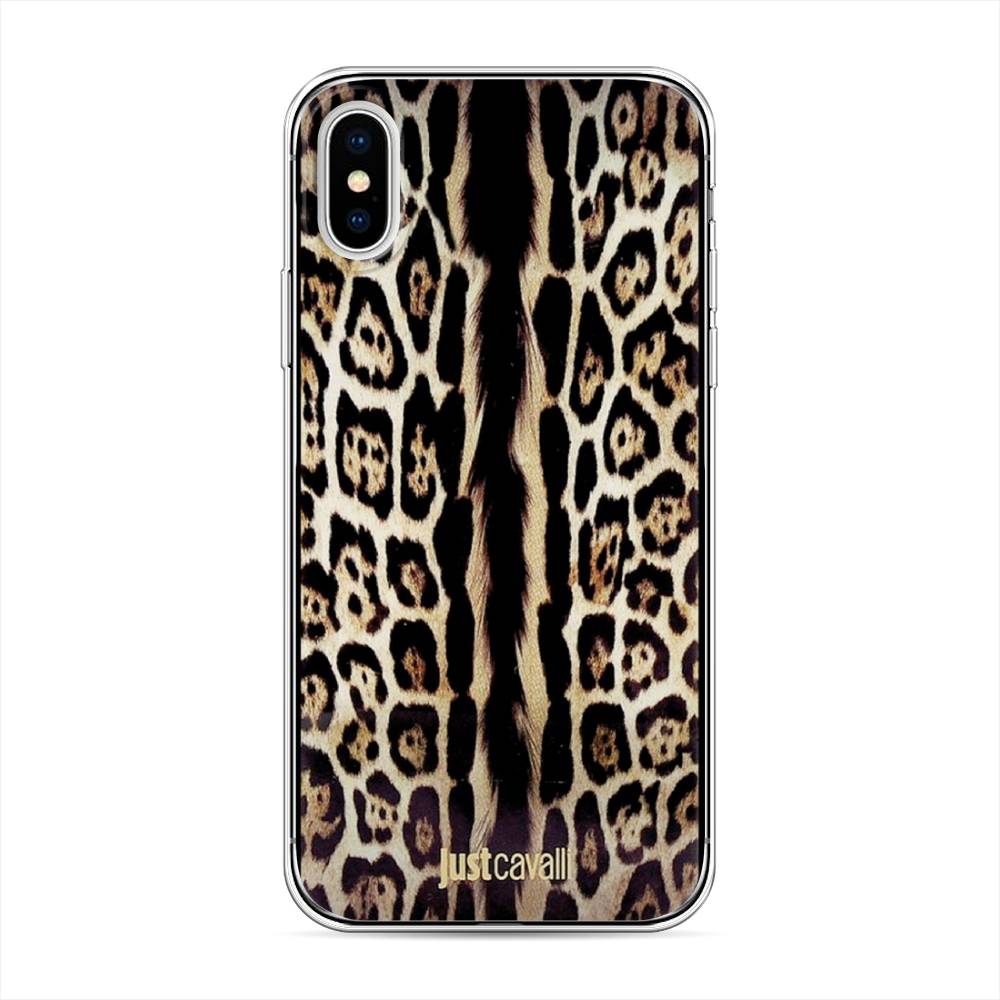 

Чехол на Apple iPhone XS "Леопард кавалли", Черный;коричневый, 11850-1