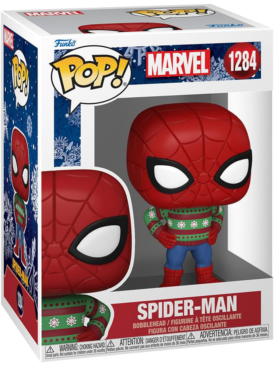 

Фигурка Funko POP! Человек паук в свитере Spider Man Марвел Marvel №1284 головотряс 9,5 см, Pop!