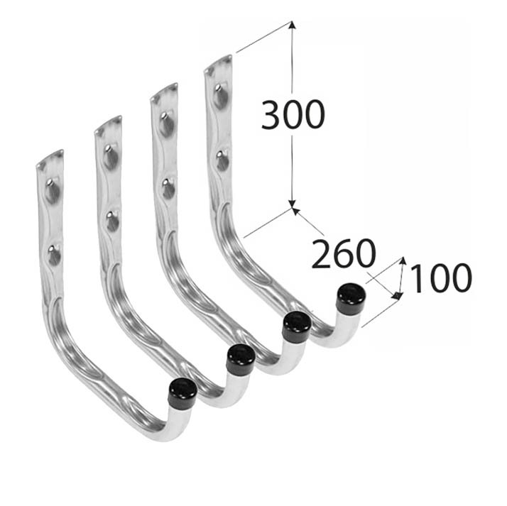 фото Крюк одиночный тип u 300х260х100 мм оцинкованный (4 шт.) nobrand