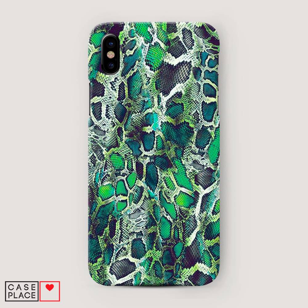 

Пластиковый чехол "Зеленая кожа змеи" на Apple iPhone XS Max (10S Max), 11920-2