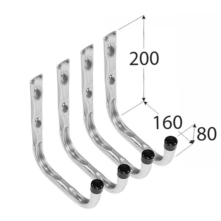 фото Крюк одиночный тип u 200х160х80 мм оцинкованный (4 шт.) nobrand