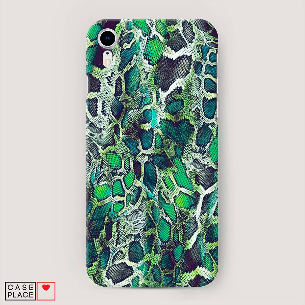 

Пластиковый чехол "Зеленая кожа змеи" на Apple iPhone XR (10R), 12020-2