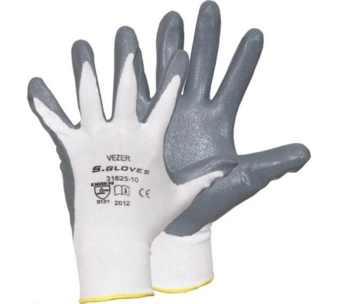 Нейлоновые перчатки с нитриловым покрытием S. GLOVES VEZER размер 09 31625-09