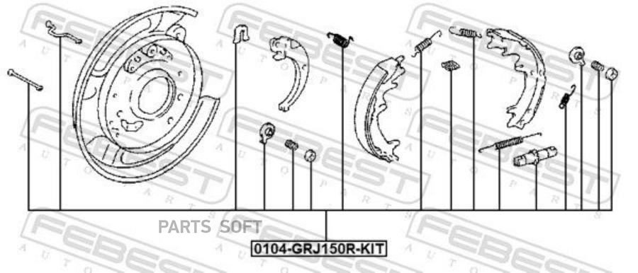 

К-кт монтажный барабанных колодок TOYOTA LAND CRUISER PRADO 120 02-09 0104-GRJ150R-KIT