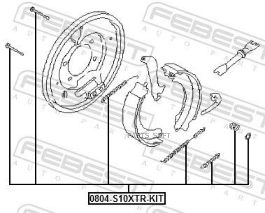 

К-кт монтажный барабанных колодок SUBARU FORESTER 2001-2007 0804-S10XTR-KIT