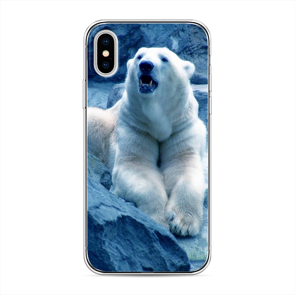 

Чехол для Apple iPhone XS "Белый медведь", Голубой;белый, 11850-1