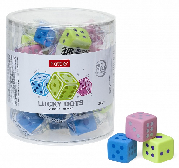 

Ластики Hatber Lucky dots 24 шт