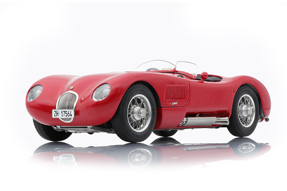 Jaguar c-type 1952 red actual condition christian jenny limited edition 1000 pcs.