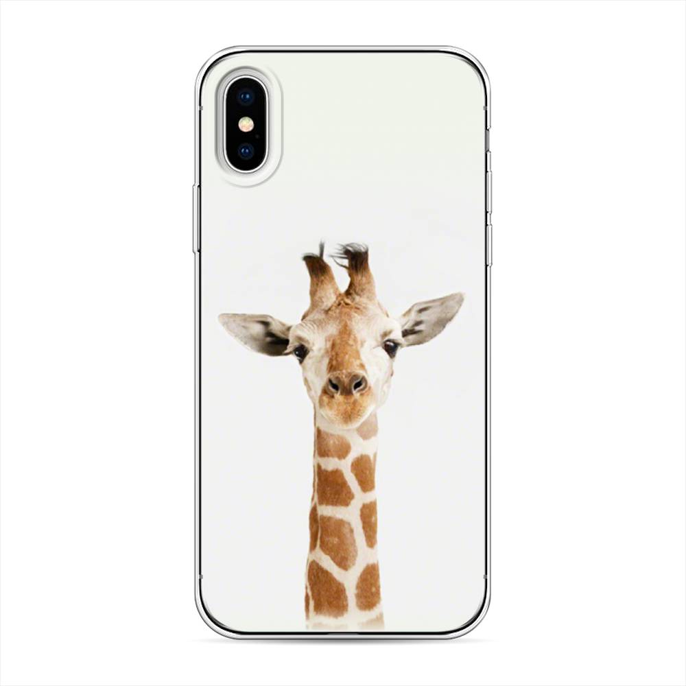 

Чехол для Apple iPhone XS "Любопытный жираф", Бежевый;коричневый, 11850-1