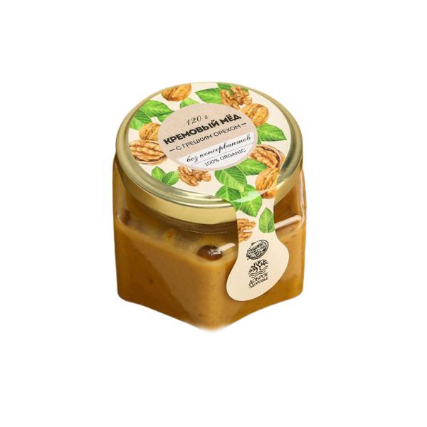 Кремовый мёд ORGANIC,с грецким орехом, 120 г