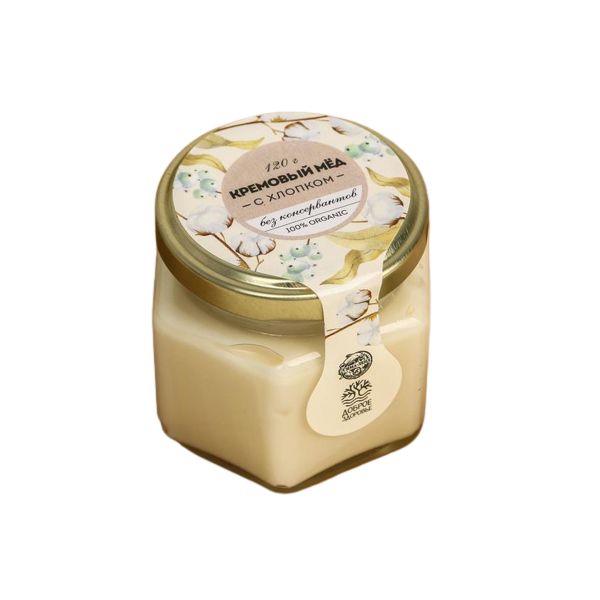 

Кремовый мёд ORGANIC, с хлопком, 120 г