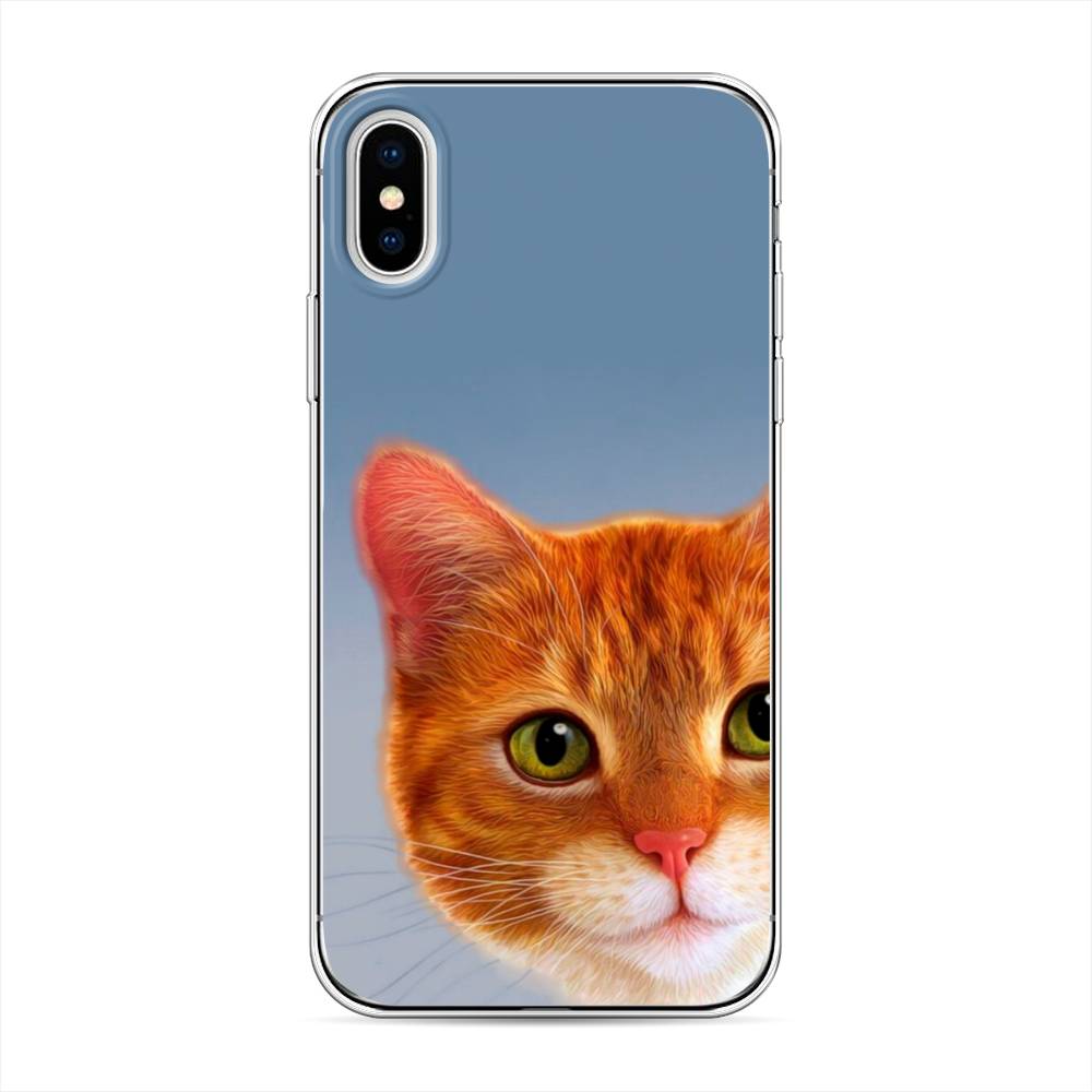 

Чехол на Apple iPhone XS "Любопытный котик", Коричневый, 11850-1