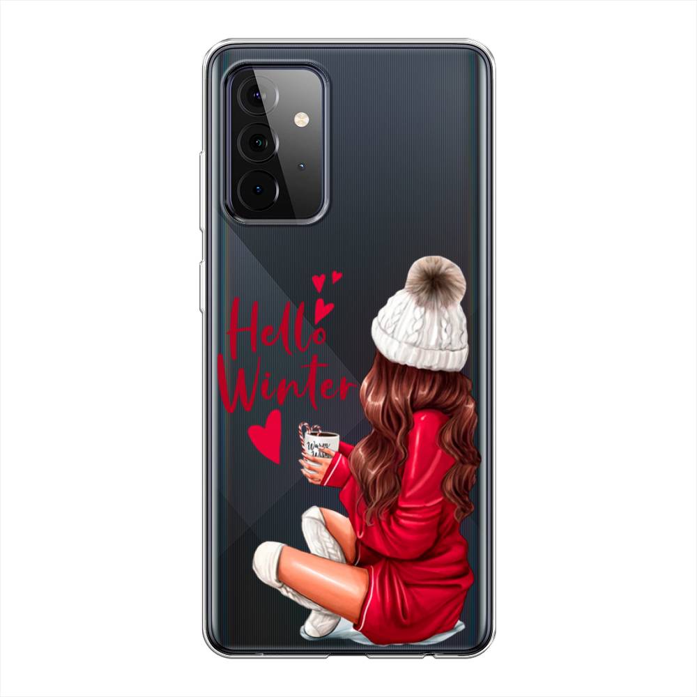 

Чехол на Samsung Galaxy A72 "Hello winter", Красный;белый;коричневый, 2101950-5