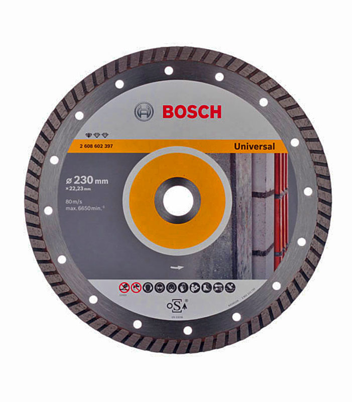 фото Диск алмазный универсальный bosch (2608602397) 230x22,2x2,4 мм турбо сухой рез