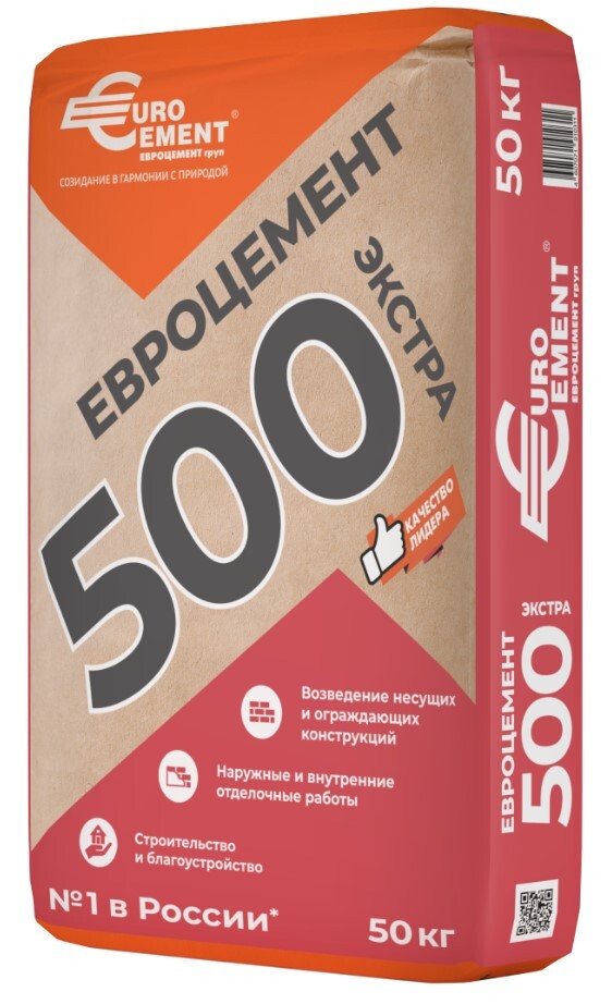 

ЕВРОЦЕМЕНТ М500Д0 ЦЕМ I 42,5Н 50кг, Серый