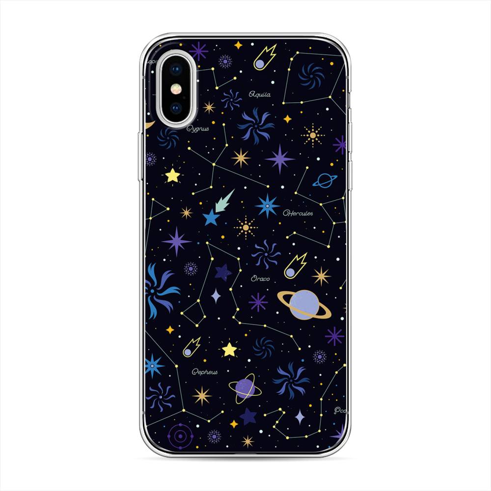 

Чехол на Apple iPhone XS "Цветной космос", Желтый, 11850-2