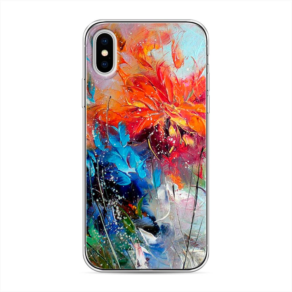 

Чехол на Apple iPhone XS "Абстрактные цветы", Оранжевый;синий, 11850-4