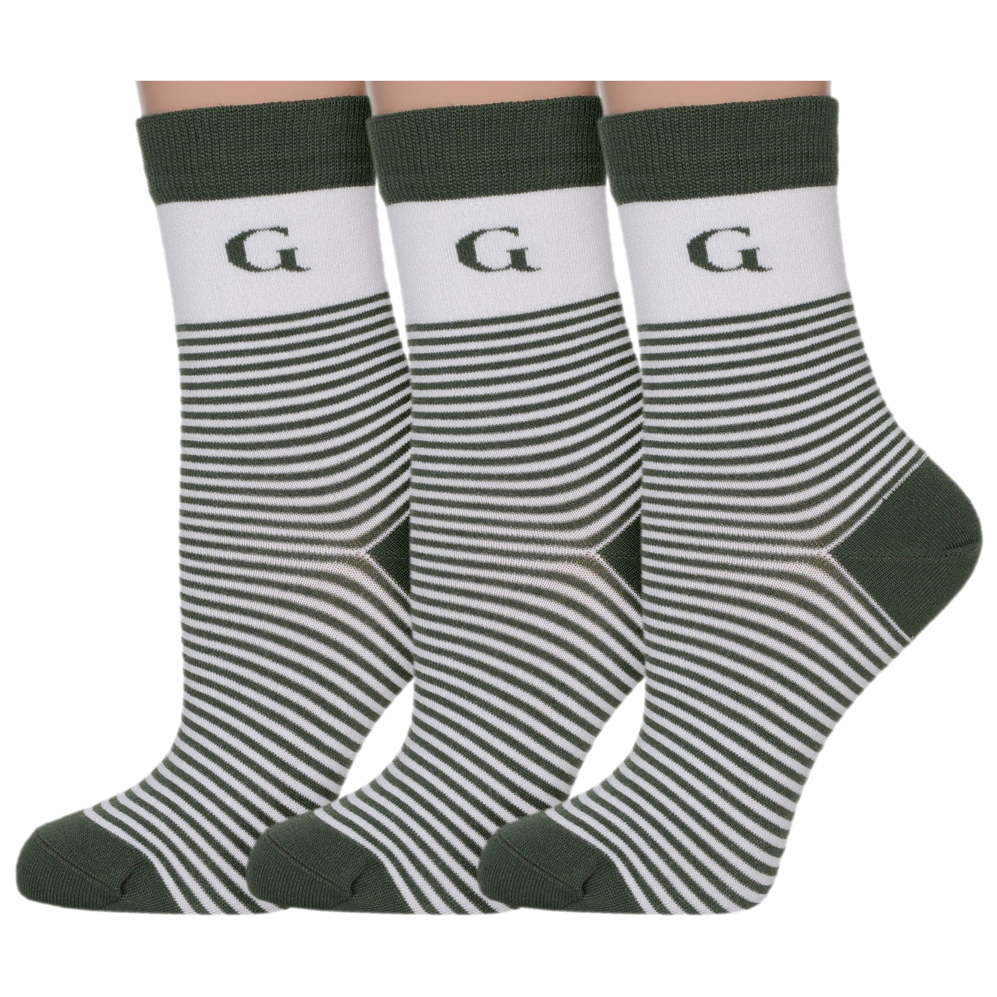 Комплект носков женских Grinston socks 3-21D1 разноцветных 25
