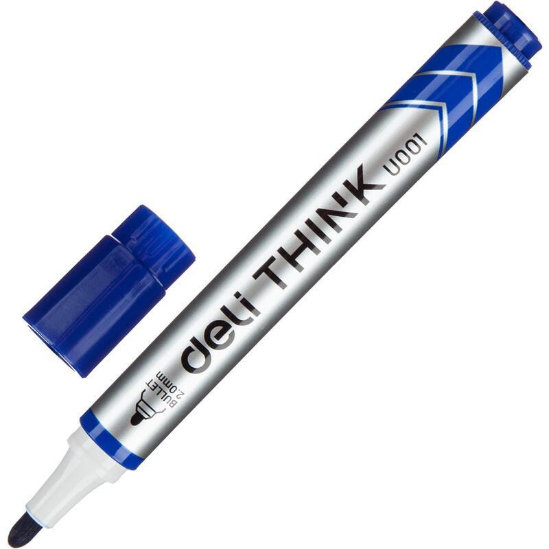 

Маркер для досок Deli Think (круглый наконечник, 1-2мм, синий), 12шт.