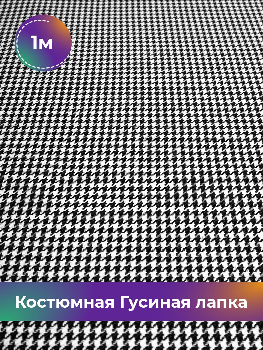 

Ткань Костюмная Гусиная лапка Shilla, отрез 1 м * 150 см, черно-белый 005, Разноцветный, 17951758