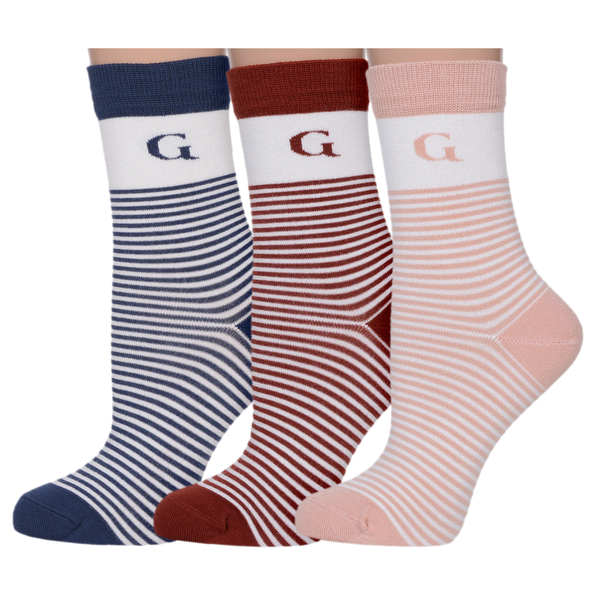 

Комплект носков женских Grinston socks 3-21D1 разноцветных 25, Синий;бордовый;розовый;белый, 3-21D1