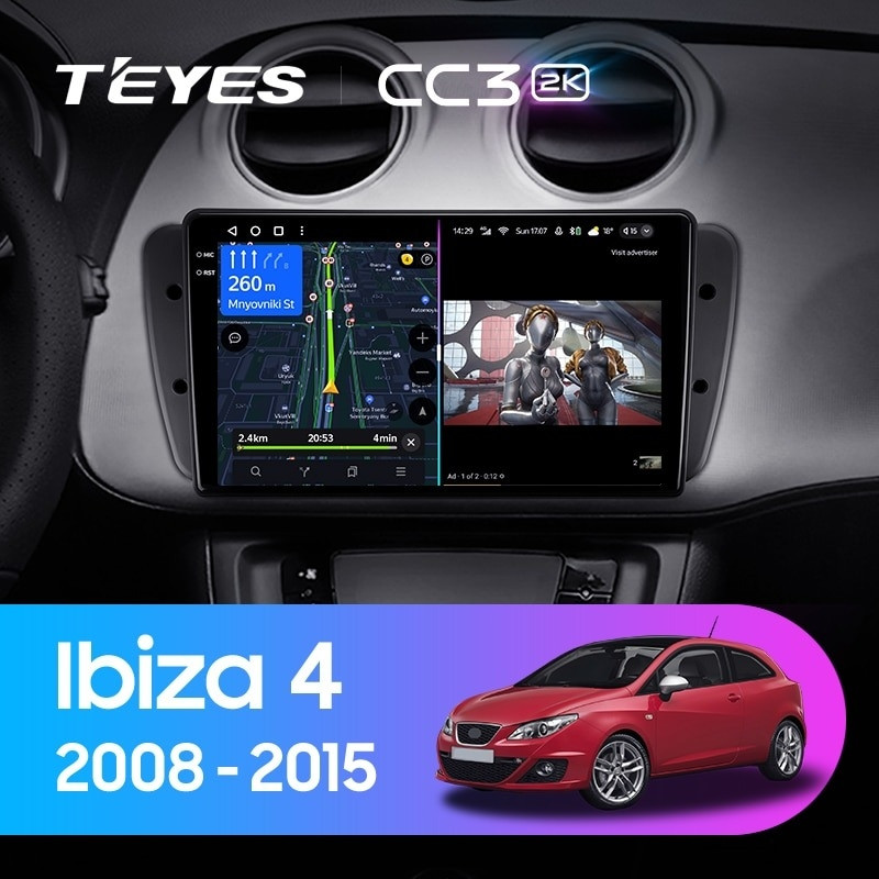 

Штатная магнитола Teyes CC3 2K 360 6/128 Seat Ibiza 6J (2008-2015), CC3 2K 360