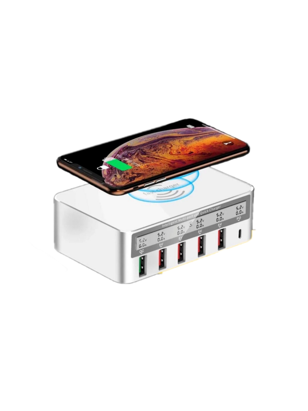 фото Сетевое зарядное устройство smart mug lightning 4 usb type-s, 4 usb type-a 3 а белый