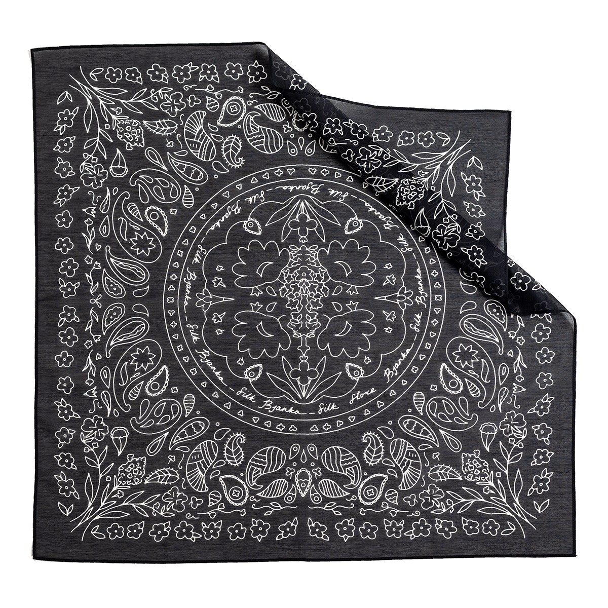 

Бандана женская Bjanka Silk 53991 черная, Черный, 53991