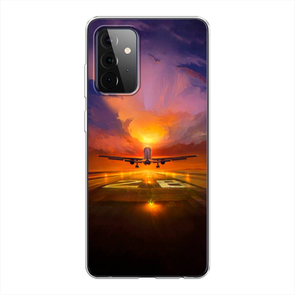 

Чехол на Samsung Galaxy A72 "Самолет на посадке", Оранжевый;синий, 2101950-6