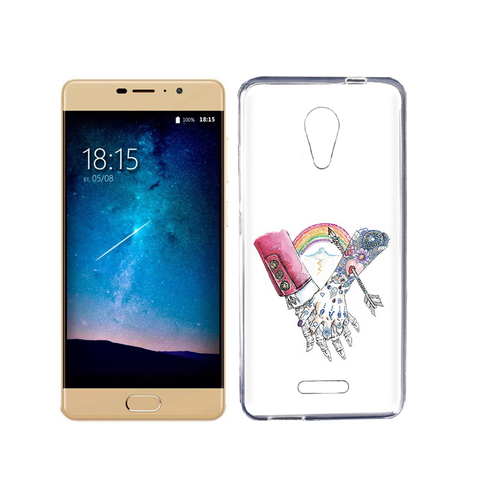 

Чехол MyPads Tocco для BQ 5201 Space абстракция руки в татуировках, Прозрачный, Tocco