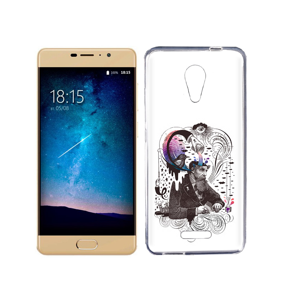 

Чехол MyPads Tocco для BQ 5201 Space абстракция думающий мужчина, Прозрачный, Tocco
