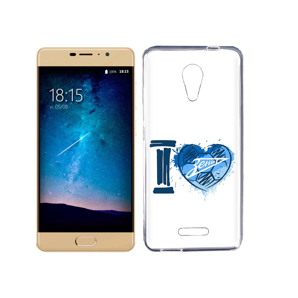 

Чехол MyPads Tocco для BQ 5201 Space ФК я люблю зенит, Прозрачный, Tocco