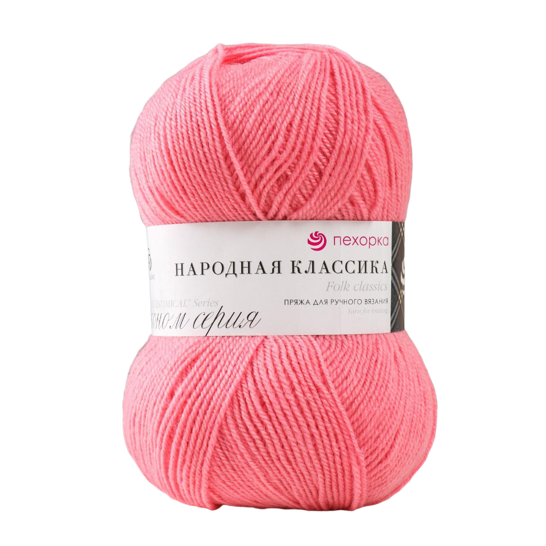 

Пряжа Народная классика 30%шерсть 70% акрил 400м/100гр (378-Герань), Розовый