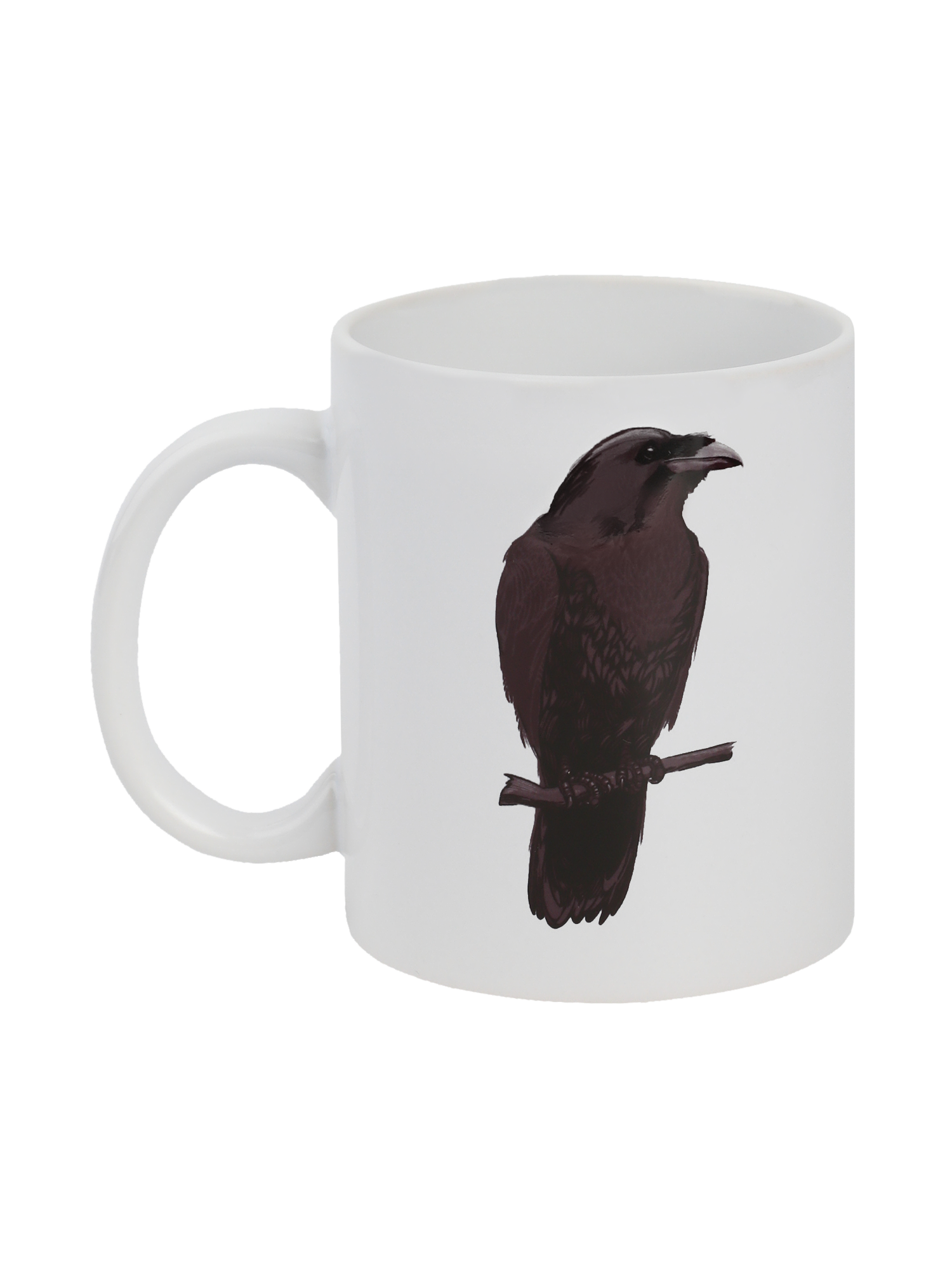 

Кружка LAMASKIS белая с рисунком Black Raven, Чашка керамическая из коллекции Corvus