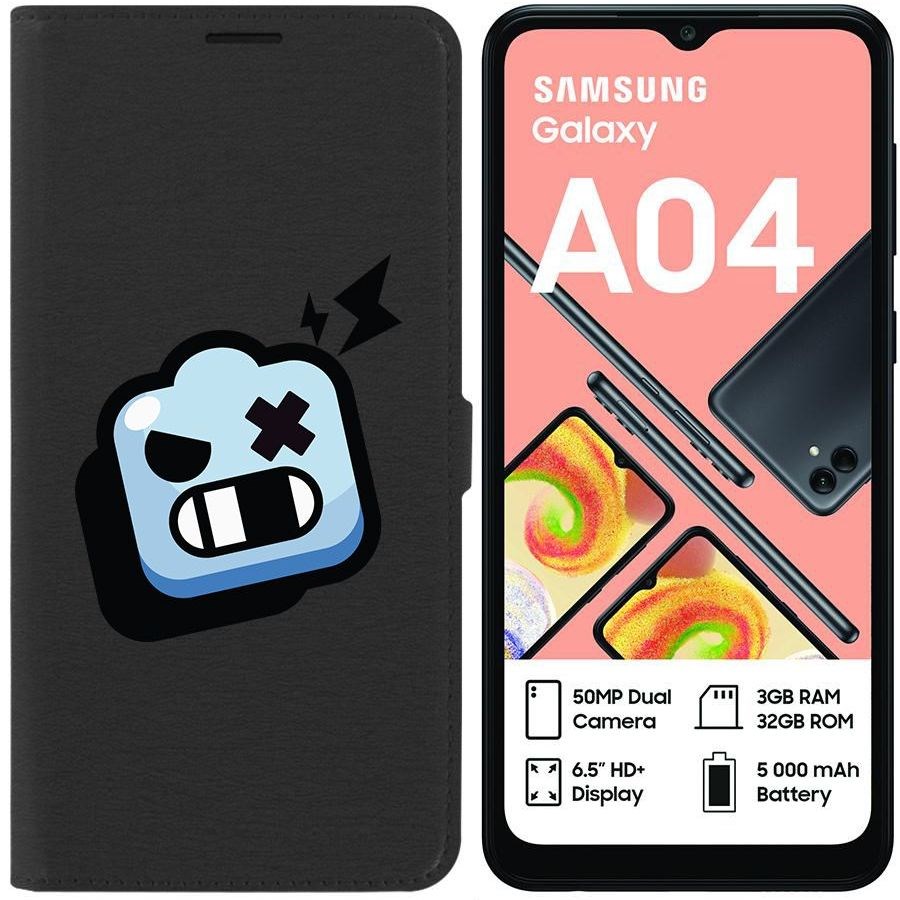 

Чехол-книжка Eco для Samsung Galaxy A04 (A045) Brawl Stars-Роборубка (черный)