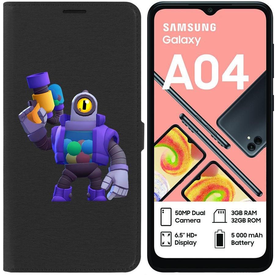 

Чехол-книжка Eco для Samsung Galaxy A04 (A045) Brawl Stars-Рико (черный)