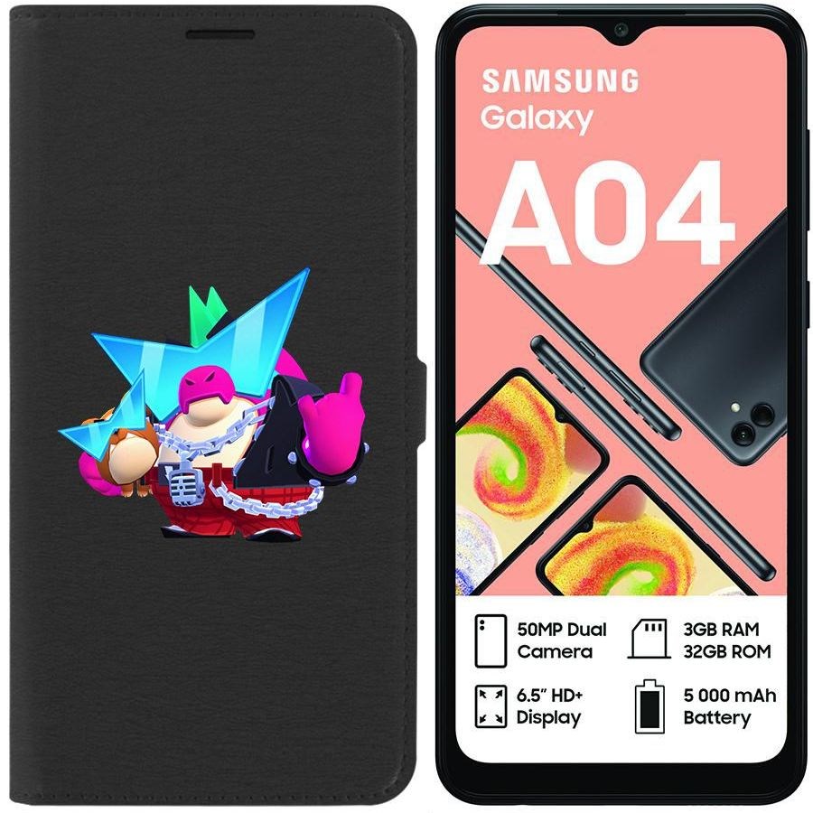 

Чехол-книжка Eco для Samsung Galaxy A04 (A045) Brawl Stars-Плохиш Базз (черный)