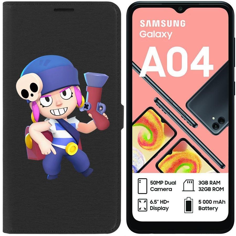 

Чехол-книжка Eco для Samsung Galaxy A04 (A045) Brawl Stars-Пенни (черный)