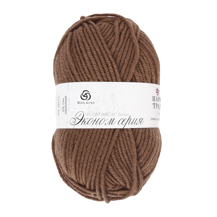 

Пряжа Народная традиция 30% шерсть 70% акрил 100м/100гр (377 кофейный)